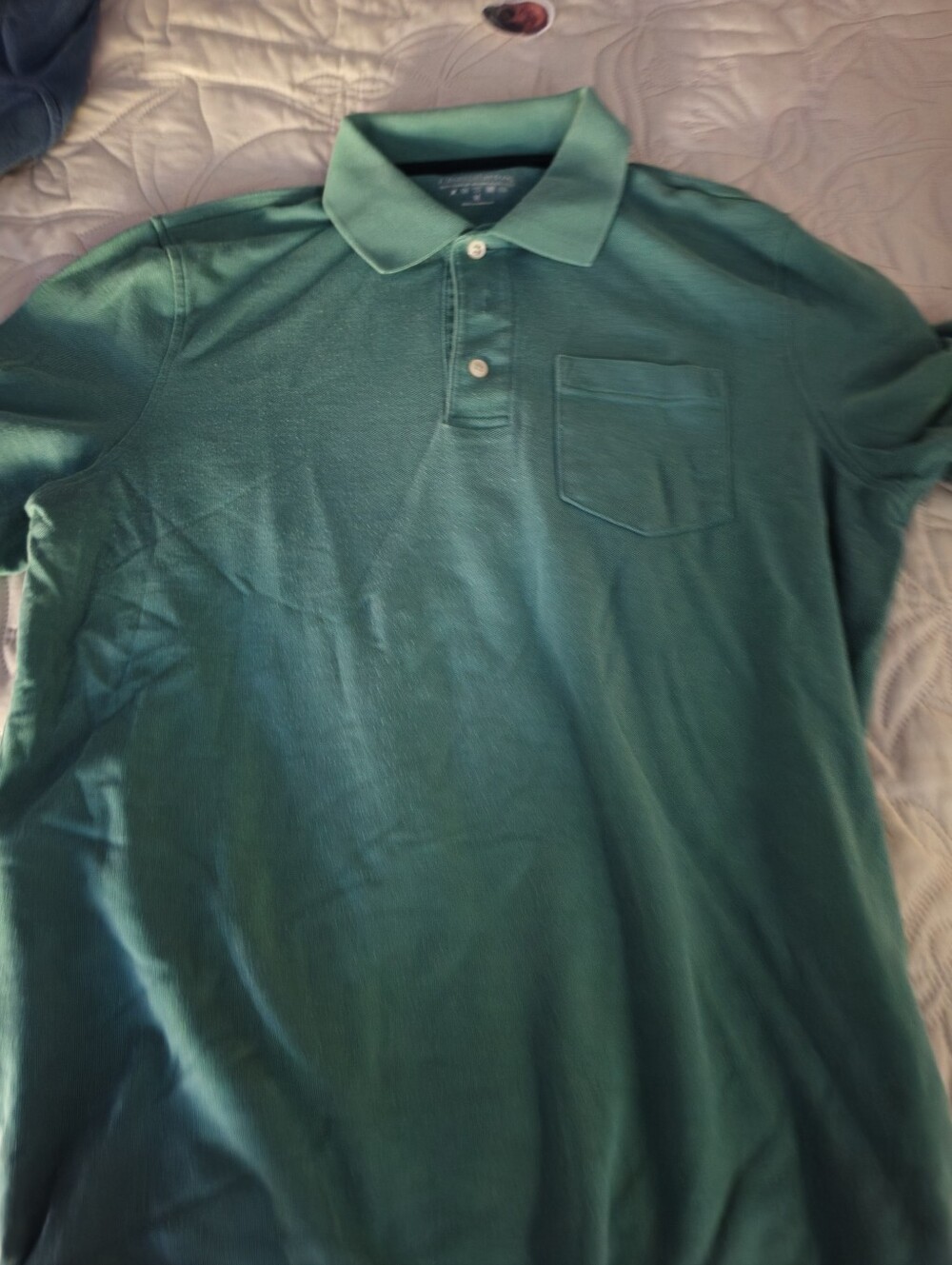 Men's Green Polo Shirt with Chest Pocket
